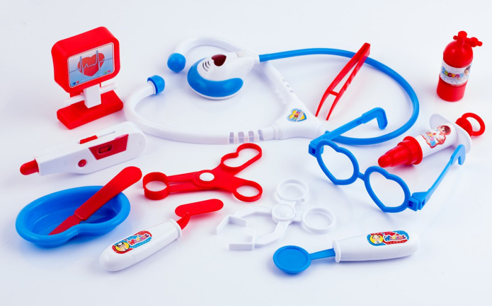 Zabawka zestaw małego lekarza stetoskop termometr akcesoria medyczne